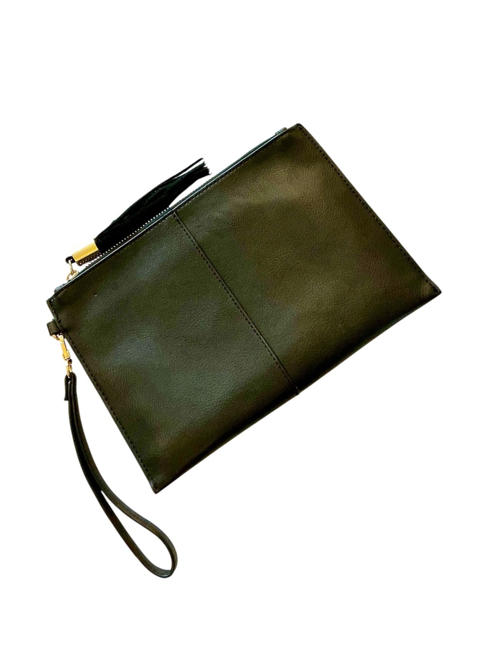 INC International Concepts Black Molyy Party Pouch Wristlet with Tassel Acccents - Picture 2 of 5